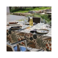 LOMBOK Nappe 70% Coton 30% Polyester Enduit 250X150 Bronze SUD ETOFFE