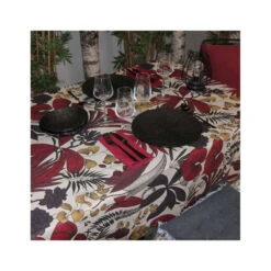 LOMBOK Nappe 70% Coton 30% Polyester Enduit 300X150 Citrouille SUD ETOFFE