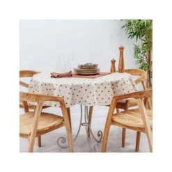 LORETTE Nappe 70% Coton 30% Polyester Enduit 150X150 Bois De Rose SUD ETOFFE -Peugeot Boutique lorette nappe 70 coton 30 polyester enduit 150x150 bois de rose sud etoffe 3