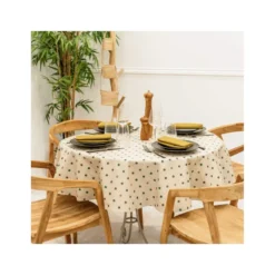 LORETTE Nappe 70% Coton 30% Polyester Enduit Ronde D155 Emeraude SUD ETOFFE -Peugeot Boutique lorette nappe 70 coton 30 polyester enduit ronde d150 emeraude sud etoffe 3