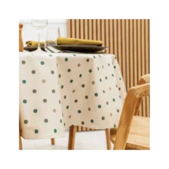 LORETTE Nappe 70% Coton 30% Polyester Enduit Ronde D155 Emeraude SUD ETOFFE -Peugeot Boutique lorette nappe 70 coton 30 polyester enduit ronde d150 emeraude sud etoffe 4