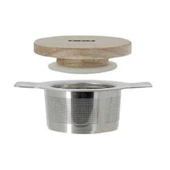 LUKE Infuseur à Thé / Tisanière En Inox Filtre Permanent Rétractable OGO Avec Couvercle Bois -Peugeot Boutique luke infuseur a the tisaniere en inox filtre permanent retractable ogo avec couvercle bois 2