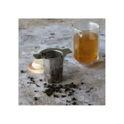LUKE Infuseur à Thé / Tisanière En Inox Filtre Permanent Rétractable OGO Avec Couvercle Bois