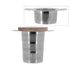 LUKE Infuseur à Thé / Tisanière En Inox Filtre Permanent Rétractable OGO Avec Couvercle Bois -Peugeot Boutique luke infuseur a the tisaniere en inox filtre permanent retractable ogo avec couvercle bois 7