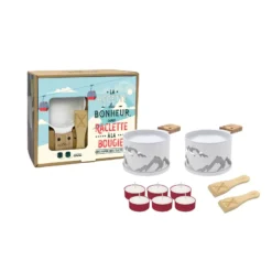 LUMI Raclette à La Bougie Individuelle Cookut- Les 2 Série Limitée Montagnes Blanches