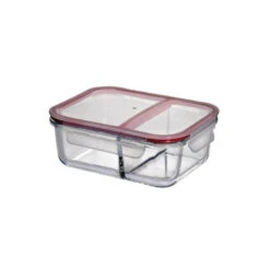 Lunch Box Boite Alimentaire Rectangle 2 Compartiments En Verre KUCHENPROFI 1L