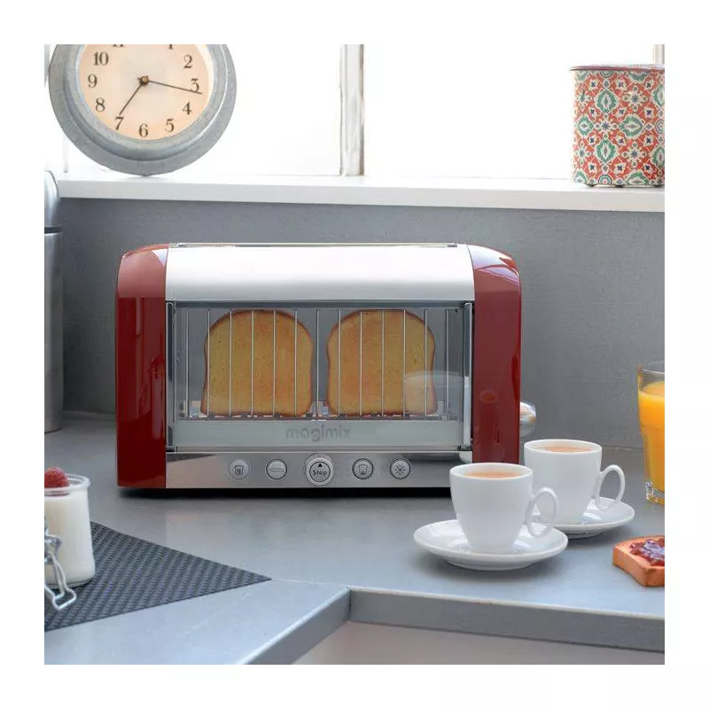MAGIMIX Toaster Grille Pain électrique VISION Rouge 1 MAGIMIX Toaster Grille Pain électrique VISION Rouge