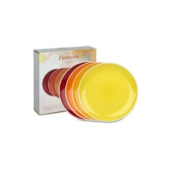 MAGMA Assiette Dessert En Porcelaine Jaune à Rouge - Les 4 SC