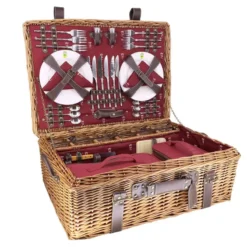 Malle Panier Pique Nique Osier Et Cuir Les Jardins De La Comtesse Champs-Elysées 6 Personnes Bordeaux