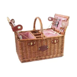 Malle Panier Pique Nique Osier Les Jardins De La Comtesse Saint Germain Rouge 4 Personnes