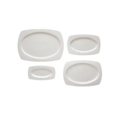 MALVA ROSSA Assiette Plat Rectangulaire Porcelaine Blanche L28