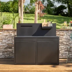 Meuble De Cuisine Extérieure 2 Portes Avec Comptoir Bar Noir Forge Adour CBN -Peugeot Boutique meuble de cuisine exterieure 2 portes avec comptoir bar noir forge adour cbn 2