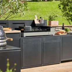 Meuble De Cuisine Extérieure 2 Portes Avec Comptoir Bar Noir Forge Adour CBN -Peugeot Boutique meuble de cuisine exterieure 2 portes avec comptoir bar noir forge adour cbn 3