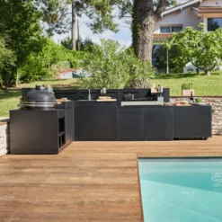 Meuble De Cuisine Extérieure 2 Portes Avec Comptoir Bar Noir Forge Adour CBN -Peugeot Boutique meuble de cuisine exterieure 2 portes avec comptoir bar noir forge adour cbn 5