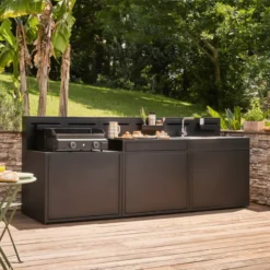 Meuble De Cuisine Extérieure Desserte Avec Comptoir Bar Noir Forge Adour CBN -Peugeot Boutique meuble de cuisine exterieure desserte avec comptoir bar noir forge adour cbn 10