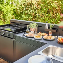 Meuble De Cuisine Extérieure Desserte Avec Comptoir Bar Noir Forge Adour CBN -Peugeot Boutique meuble de cuisine exterieure desserte avec comptoir bar noir forge adour cbn 5