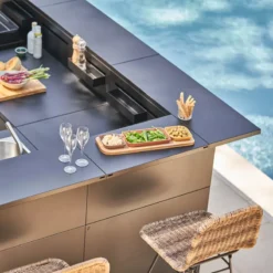 Meuble De Cuisine Extérieure Support D'Angle Avec Comptoir Bar Noir Forge Adour CBN -Peugeot Boutique meuble de cuisine exterieure support d angle avec comptoir bar noir forge adour cbn 11