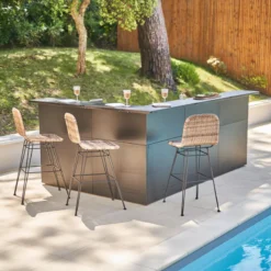 Meuble De Cuisine Extérieure Support D'Angle Avec Comptoir Bar Noir Forge Adour CBN -Peugeot Boutique meuble de cuisine exterieure support d angle avec comptoir bar noir forge adour cbn 2