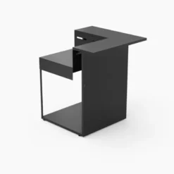 Meuble De Cuisine Extérieure Support D'Angle Avec Comptoir Bar Noir Forge Adour CBN