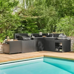 Meuble De Cuisine Extérieure Support D'Angle Avec Comptoir Bar Noir Forge Adour CBN -Peugeot Boutique meuble de cuisine exterieure support d angle avec comptoir bar noir forge adour cbn 7