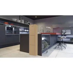 Meuble Poubelle De Cuisine Tri Sélectif CUBEK DHO - 1 Colonne 3 Bacs Sable SC -Peugeot Boutique meuble poubelle de cuisine tri selectif cubek dho 1 colonne 3 bacs sable 2