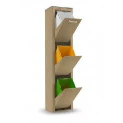 Meuble Poubelle De Cuisine Tri Sélectif CUBEK DHO - 1 Colonne 3 Bacs Sable SC -Peugeot Boutique meuble poubelle de cuisine tri selectif cubek dho 1 colonne 3 bacs sable 5