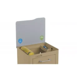 Meuble Poubelle De Cuisine Tri Sélectif CUBEK DHO - 1 Colonne 3 Bacs Sable SC -Peugeot Boutique meuble poubelle de cuisine tri selectif cubek dho 1 colonne 3 bacs sable 6