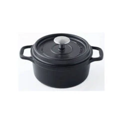 MIJOTEUSE Cocotte Ronde Fonte émaillée INVICTA NOIR D26