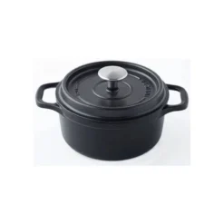 MIJOTEUSE Cocotte Ronde Fonte émaillée INVICTA NOIR D32