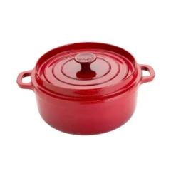 Mijoteuse Cocotte Ronde Fonte émaillée INVICTA Rouge Rubis D24
