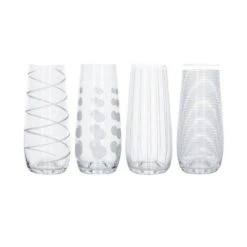 MIKASA Flûtes Sans Pied Gravées Cristal - Les 4