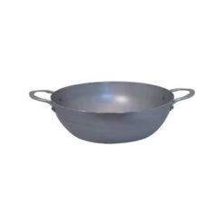 MINERAL Sauteuse Paysanne Bombée à Bord Haut En Tôle D´acier Cire D´abeille De BUYER 2 Anses D 24 Cm