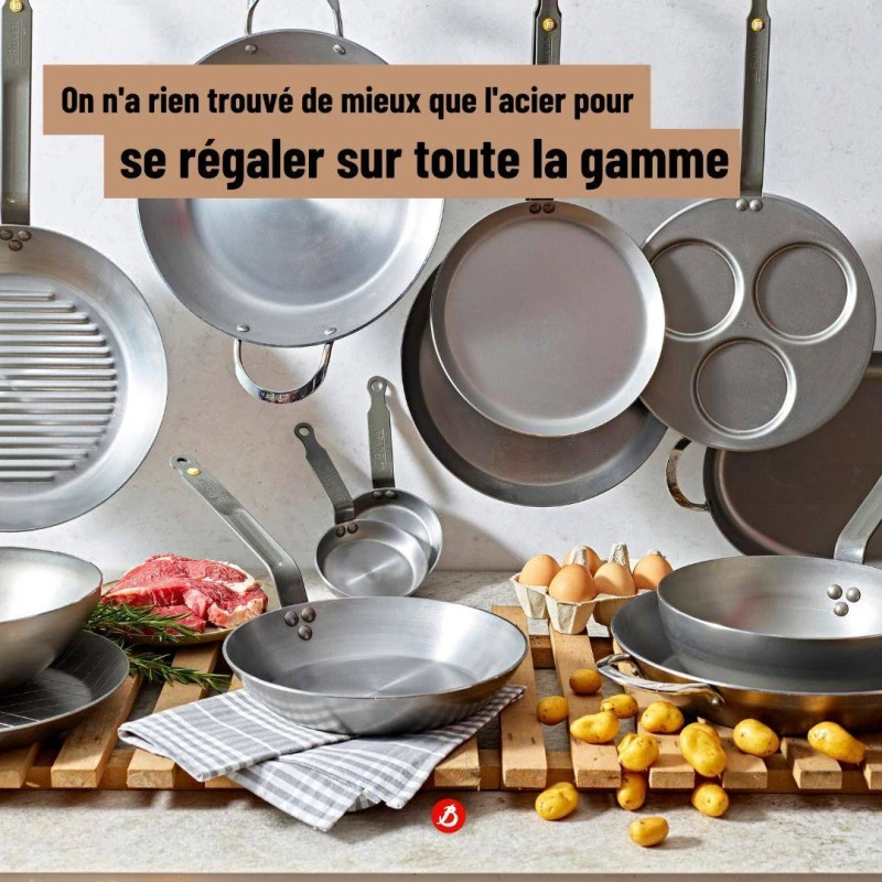 MINERAL Wok 2 Anses En Tôle D´acier Cire D´abeille De BUYER D32 2 MINERAL Wok 2 Anses En Tôle D´acier Cire D´abeille De BUYER D32 – Image 2