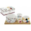 MODERNISM Set 4 Bols Coupelles Apéritives Porcelaine Sur Plateau Easy Life