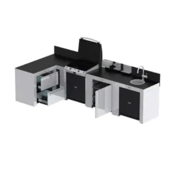 MODULO Cuisine Extérieure Elément Plateau D'angle Acier Galvanisé Thermolaqué ENO Gris Et Noir -Peugeot Boutique modulo cuisine exterieure element plateau dangle acier galvanise thermolaque eno gris et noir 5