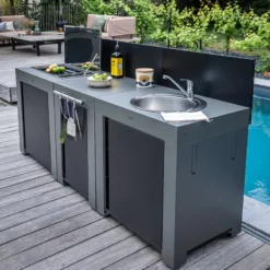 MODULO Pack Cuisine Extérieure Elément Évier Acier Galvanisé ENO -Peugeot Boutique modulo pack cuisine exterieure element evier acier galvanise eno 2