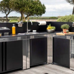 MODULO Pack Cuisine Extérieure Elément Évier Inox + Acier Galvanisé Noir ENO -Peugeot Boutique modulo pack cuisine exterieure element evier inox acier galvanise noir eno 8