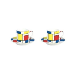 EASY LIFE MONDRIAN Coffret Paire Tasse Café Expresso Porcelaine EASYLIFE - Les 2 -Peugeot Boutique mondrian coffret paire tasse cafe expresso porcelaine easylife les 2 4