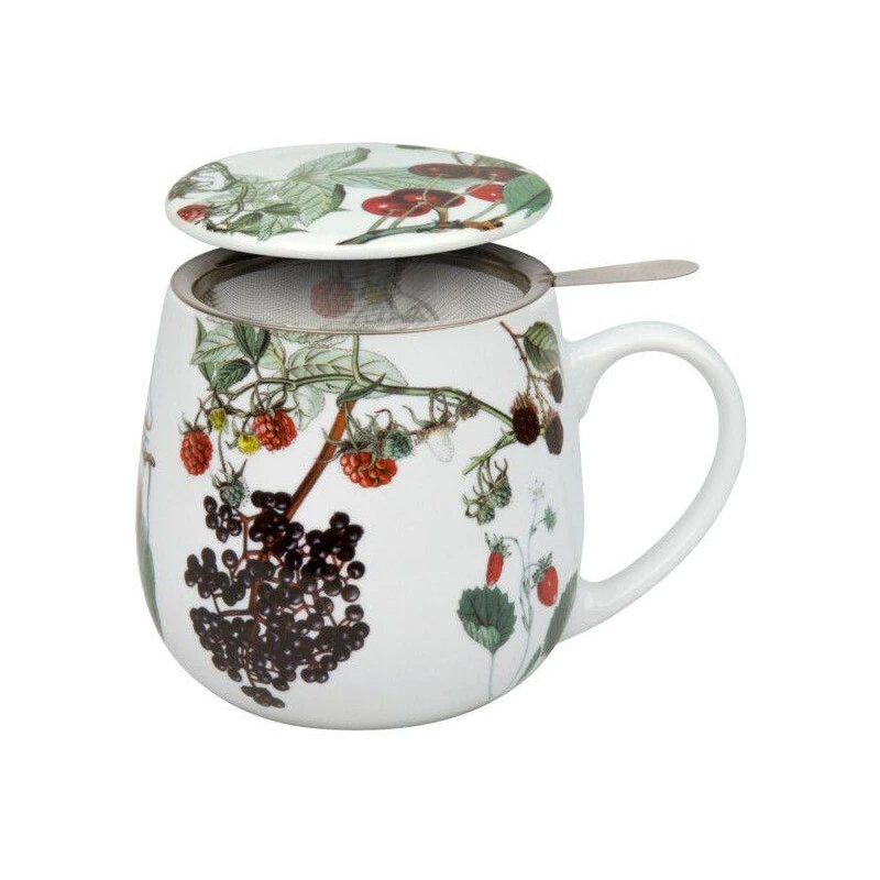 MUG Tasse Tisanière Avec Couvercle Porcelaine Könitz FRUITS 42cl 1 MUG Tasse Tisanière Avec Couvercle Porcelaine Könitz FRUITS 42cl