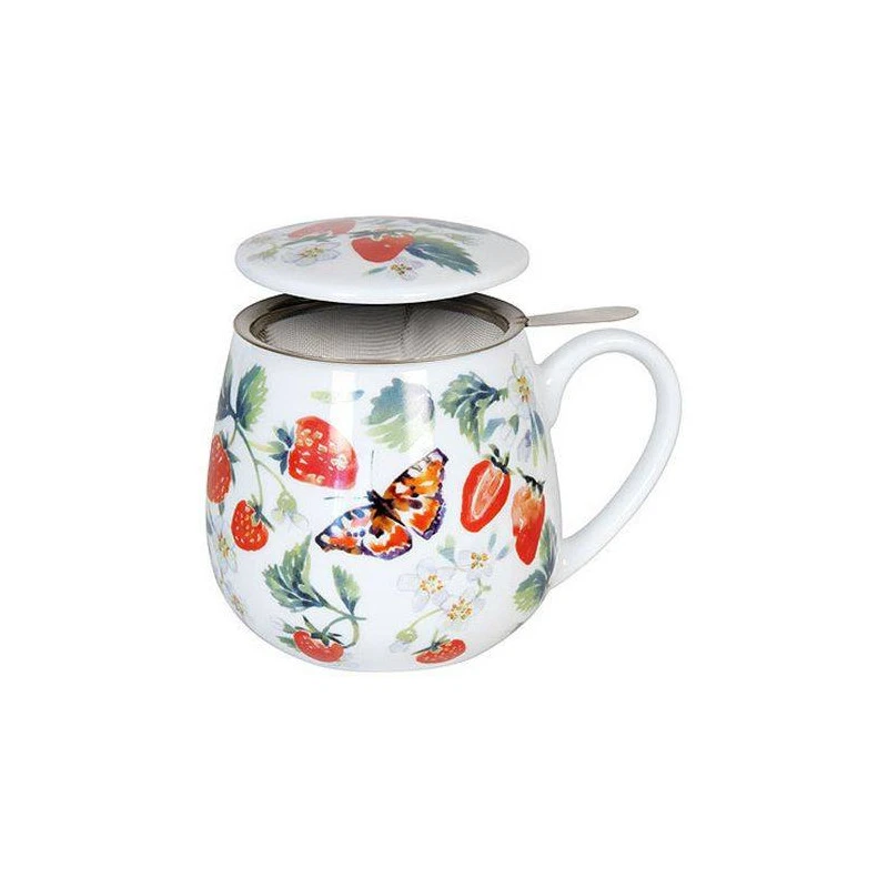 MUG Tasse Tisanière Avec Couvercle Porcelaine Könitz FRUITY TEA STRAWBERRY 2 MUG Tasse Tisanière Avec Couvercle Porcelaine Könitz FRUITY TEA STRAWBERRY – Image 2