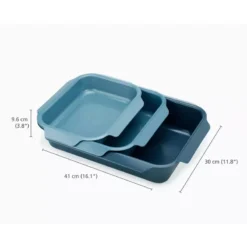 NEST OVEN Ensemble De 3 Plats à Rôtir Empilables Revêtus Joseph Joseph