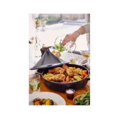 NORI Tajine En Fonte Emaillée BEKA Ronde Noir D28 -Peugeot Boutique nori tajine en fonte emaillee beka ronde noir d28 14