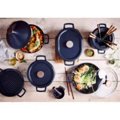 NORI Tajine En Fonte Emaillée BEKA Ronde Noir D28 -Peugeot Boutique nori tajine en fonte emaillee beka ronde noir d28 17