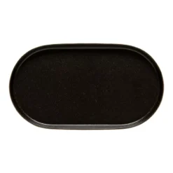 NOTOS Plat Ovale En Grès 37 Cm Noire COSTA NOVA -Peugeot Boutique notos plat ovale en gres 37 cm noire costa nova nvs 3