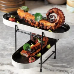 NOTOS Plat Ovale En Grès 37 Cm Noire COSTA NOVA -Peugeot Boutique notos plat ovale en gres 37 cm noire costa nova nvs 4