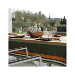 OLERON Nappe 70% Coton 30% Polyester Enduit 200X150 Oil Green SUD ETOFFE