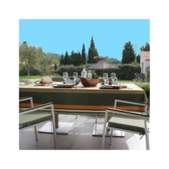 OLERON Nappe 70% Coton 30% Polyester Enduit 250X150 Oil Green SUD ETOFFE