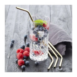 Paille Réutilisable Courbée En Inox - Les 4 Or SC -Peugeot Boutique paille reutilisable courbee en inox les 4 or 2