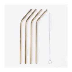Paille Réutilisable Courbée En Inox - Les 4 Or SC -Peugeot Boutique paille reutilisable courbee en inox les 4 or 3