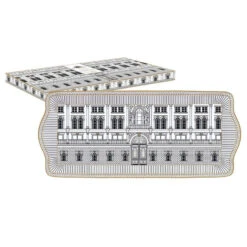 EASY LIFE PALAZZO Coffret Plat à Cake 35X15 Cm En Porcelaine